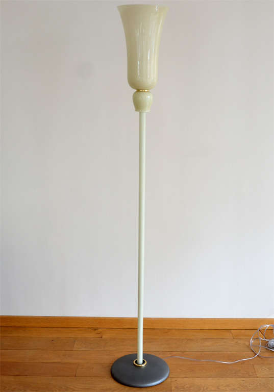 Italian Venini Pair of Art Deco Floor Lamps For Sale